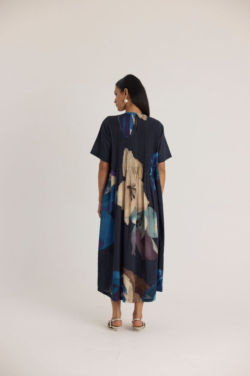 ROCCO PINTUCK DRESS cotton by Yam in black color for women Worldwide