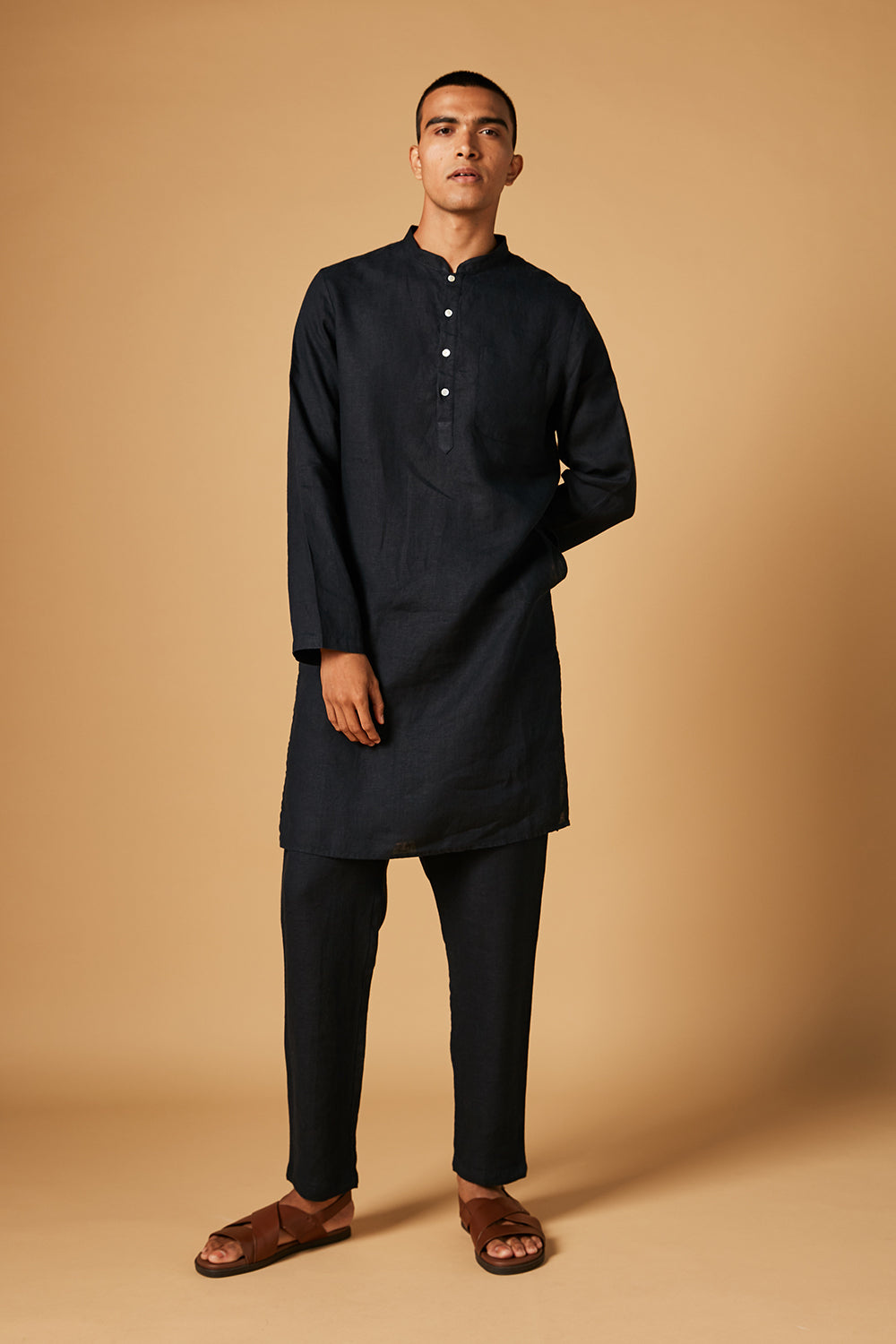 Kohl Linen Kurta Set