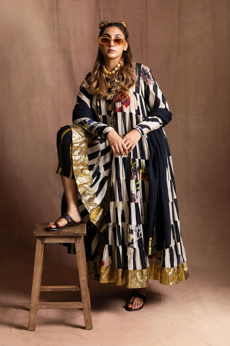 Anarkali (Retro) with Dupatta muslin by Sabo by Sabina for women Worldwide