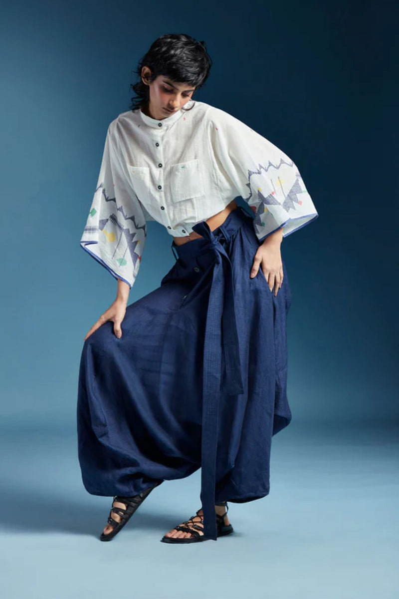 Lea Shirt-White cotton by Chola in white color for women Worldwide