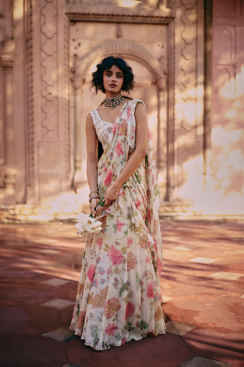 PH-2452 Blouse Saree Set by Paulmi & Harsh for women Worldwide