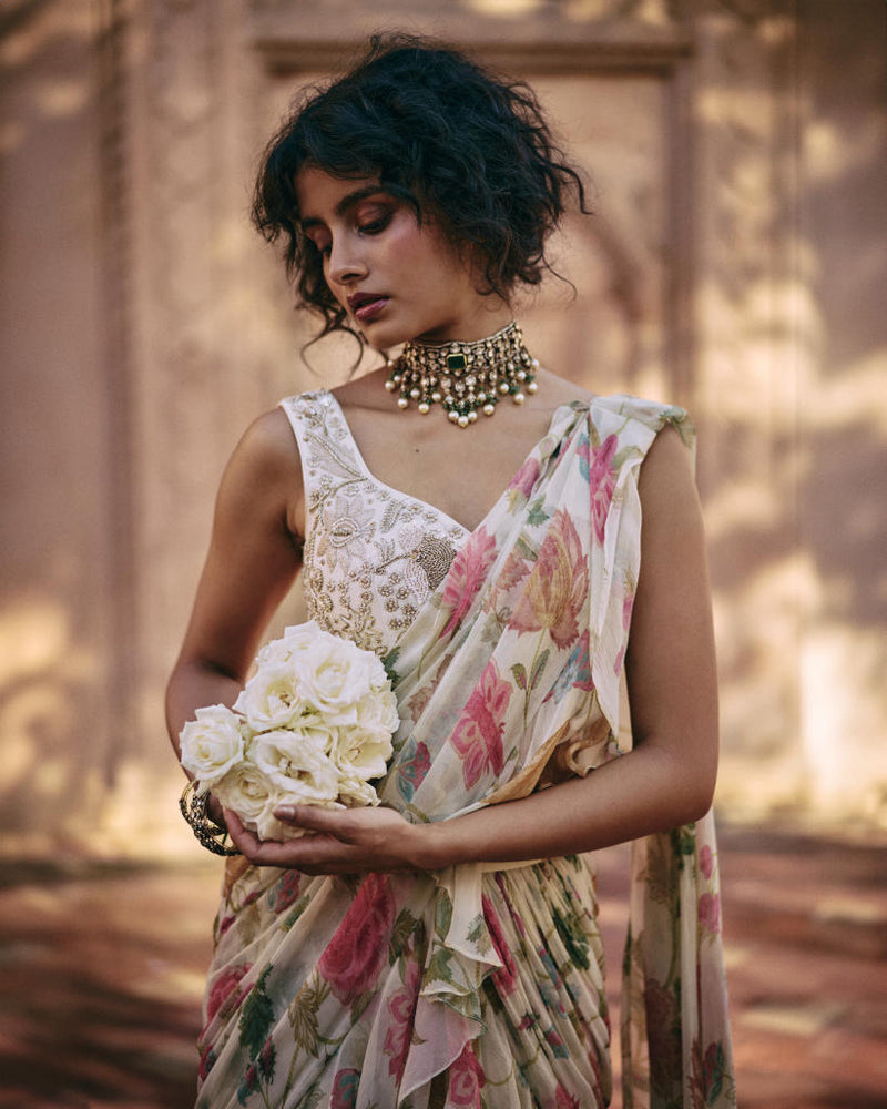 PH-2452 Blouse Saree Set by Paulmi & Harsh for women Worldwide