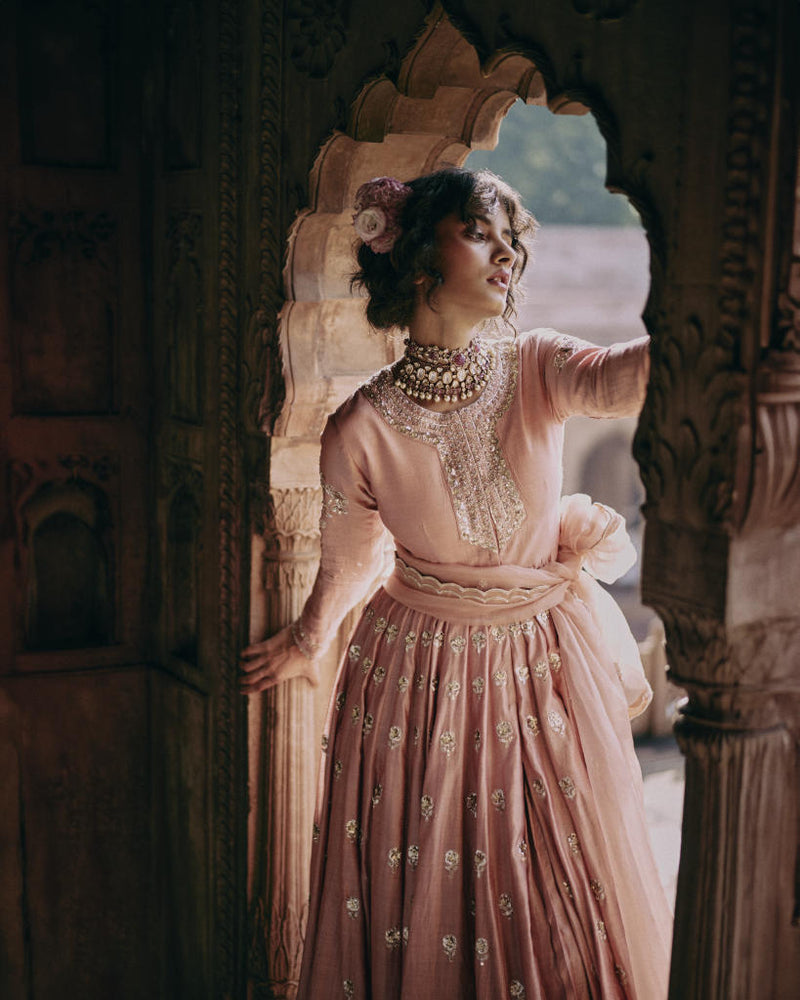 PH-2457 
Anarkali 
Dupatta 
Skirt Set by Paulmi & Harsh for women Worldwide