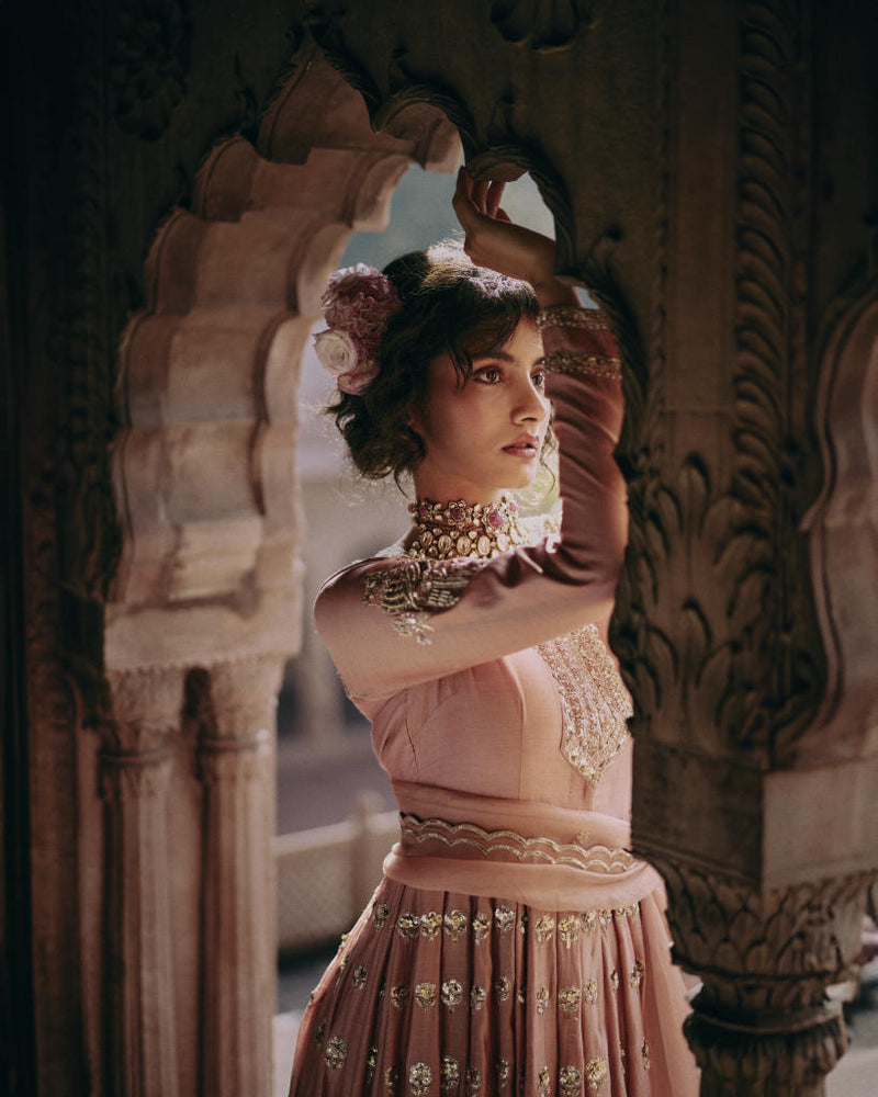 PH-2457 
Anarkali 
Dupatta 
Skirt Set by Paulmi & Harsh for women Worldwide