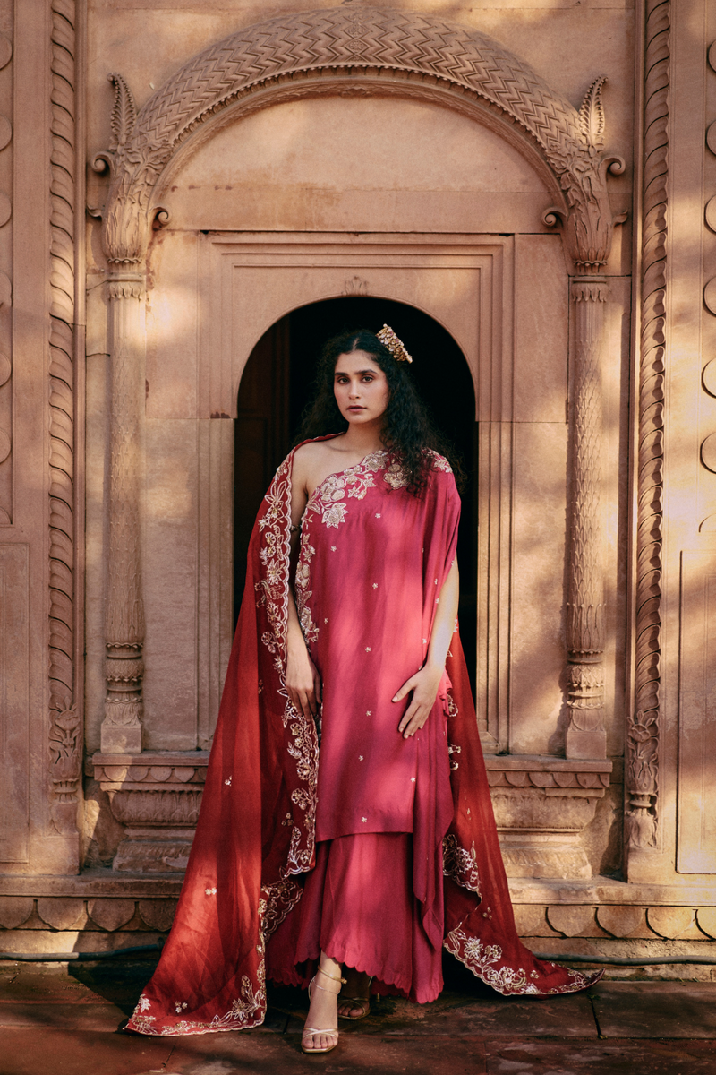 PH-2459 One shoulder Palazoo Set by Paulmi & Harsh for women Worldwide