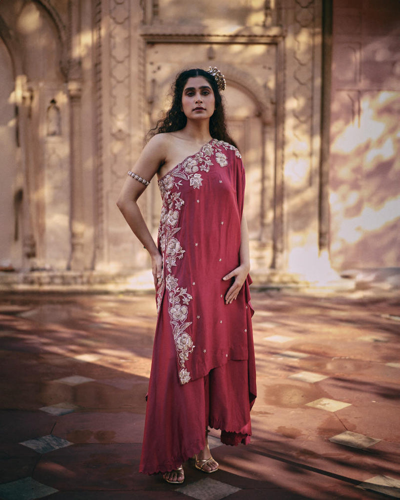 PH-2459 One shoulder Palazoo Set by Paulmi & Harsh for women Worldwide