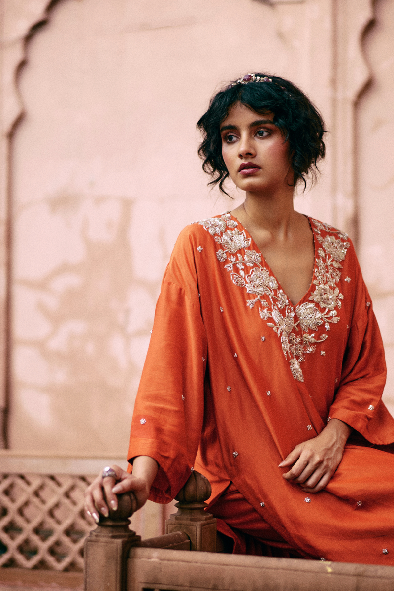 PH-2461 Kurta Pants Dupatta Set by Paulmi & Harsh for women Worldwide