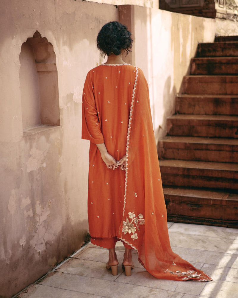 PH-2461 Kurta Pants Dupatta Set by Paulmi & Harsh for women Worldwide