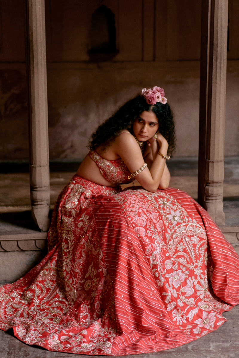 PH-2484 
Lehenga 
Blouse 
Dupatta Set by Paulmi & Harsh for women Worldwide