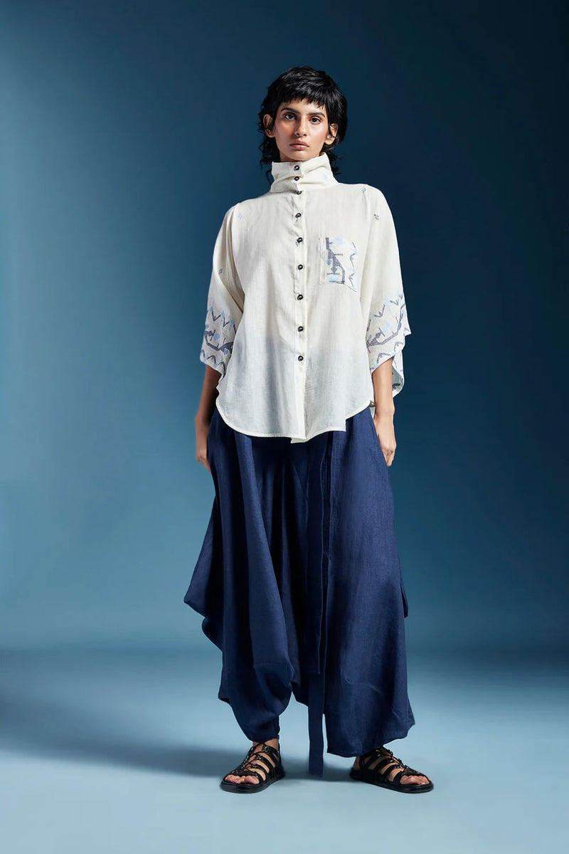 Dela Shirt-White cotton by Chola in white color for women Worldwide