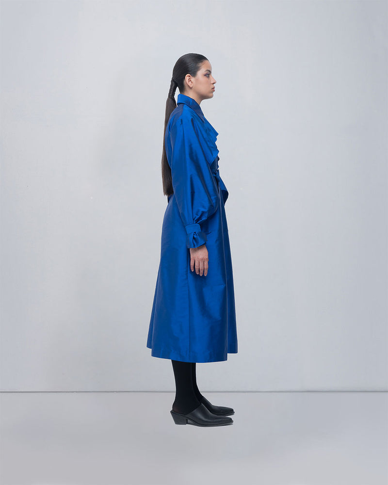 Cleo Trench viscose by Leh Studios in blue for women Worldwide