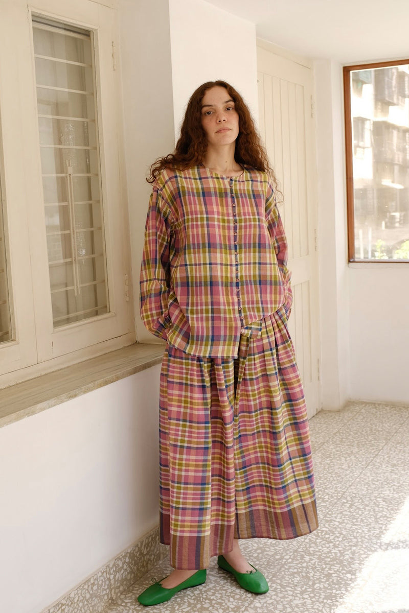 Billie Top handwoven cotton top/shirt by MASON AND MILL in multi-color for women Worldwide