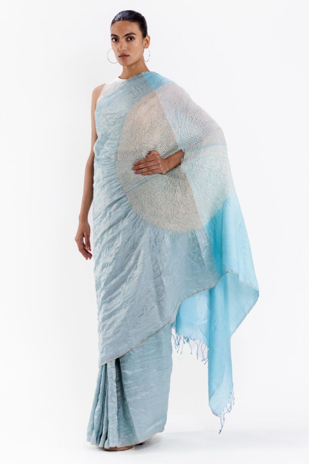 THE HANDSFREE SAREE - METALLIC BLUE