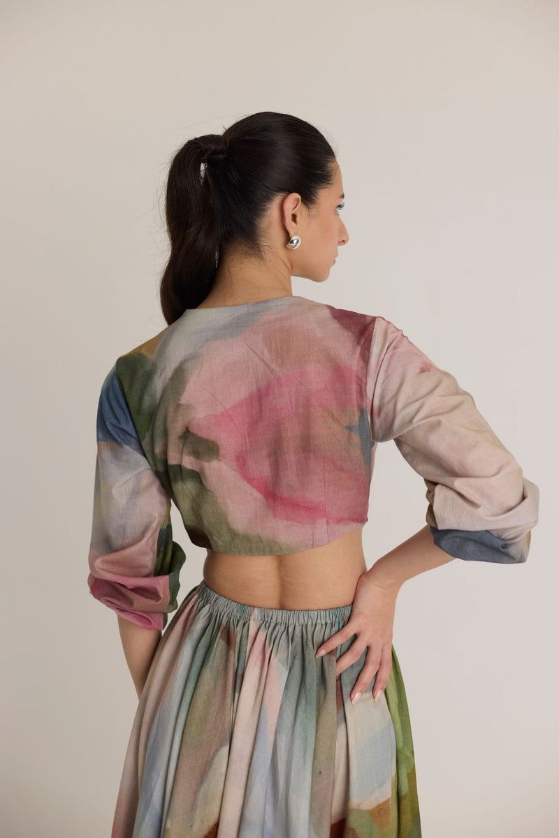 TILLY BOTH SIDE CUT DRESS poplin by Yam in multi color for women Worldwide