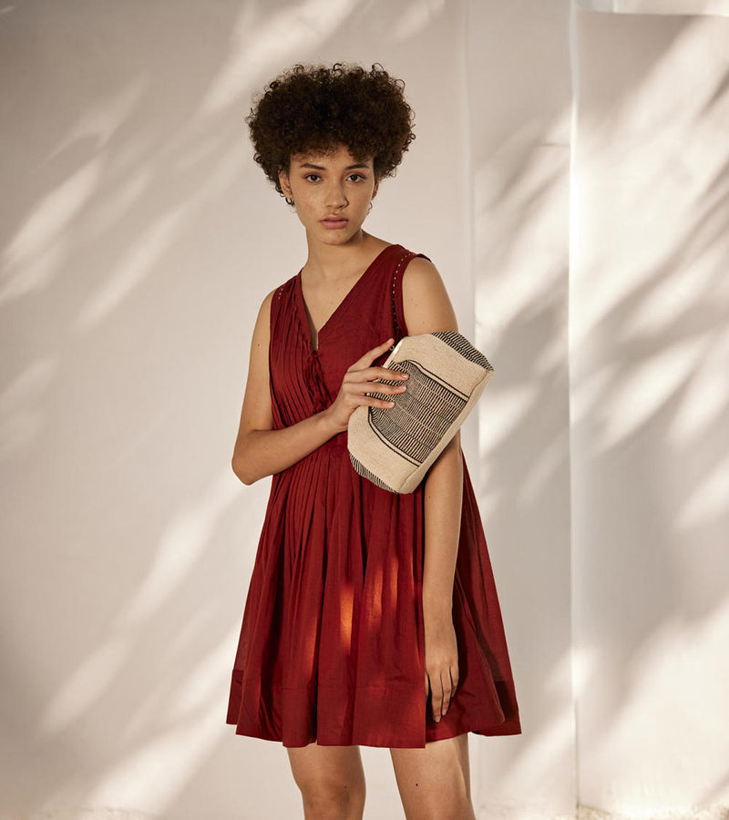 Rose vine dress Dress by Khara Kapas in red for women Worldwide