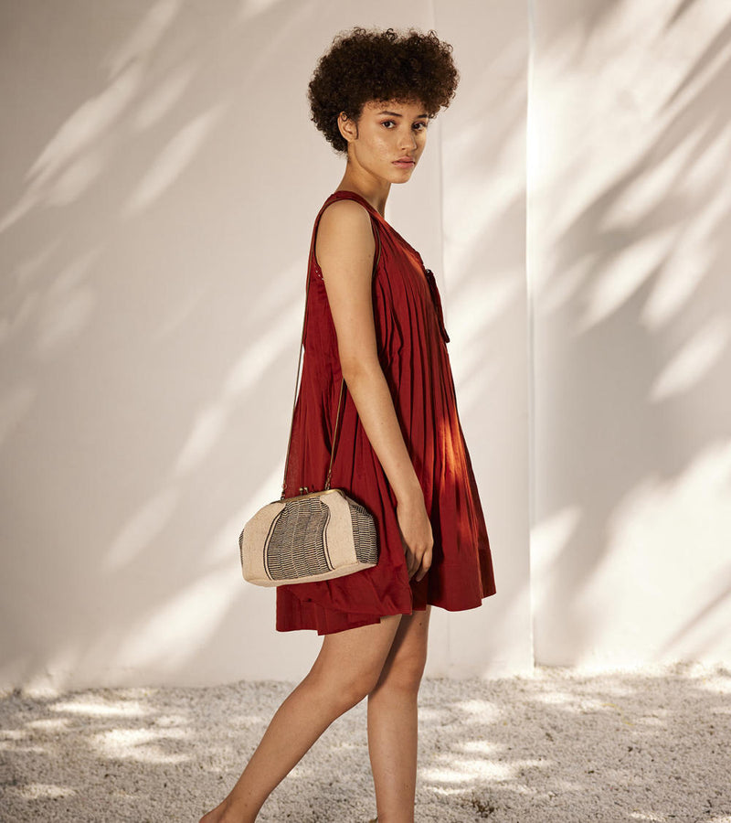 Rose vine dress Dress by Khara Kapas in red for women Worldwide