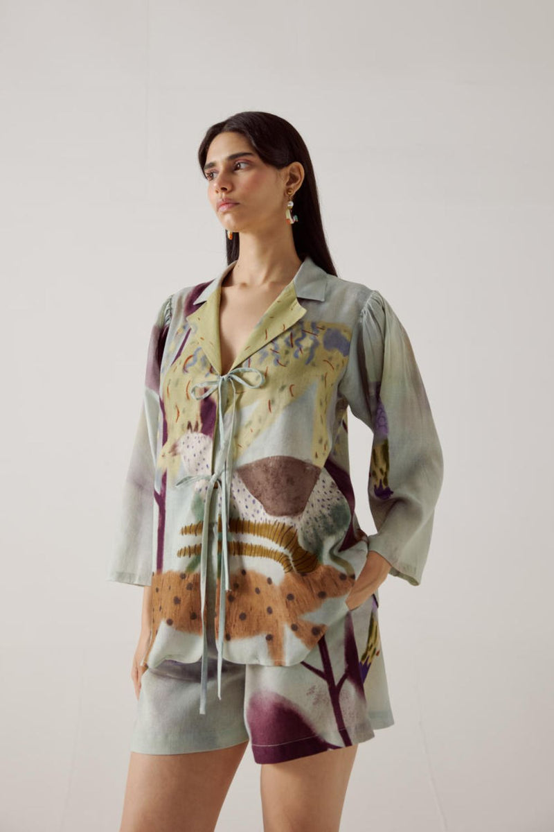Front Tie Shirt-Mirage mul by CORD in multi for women Worldwide