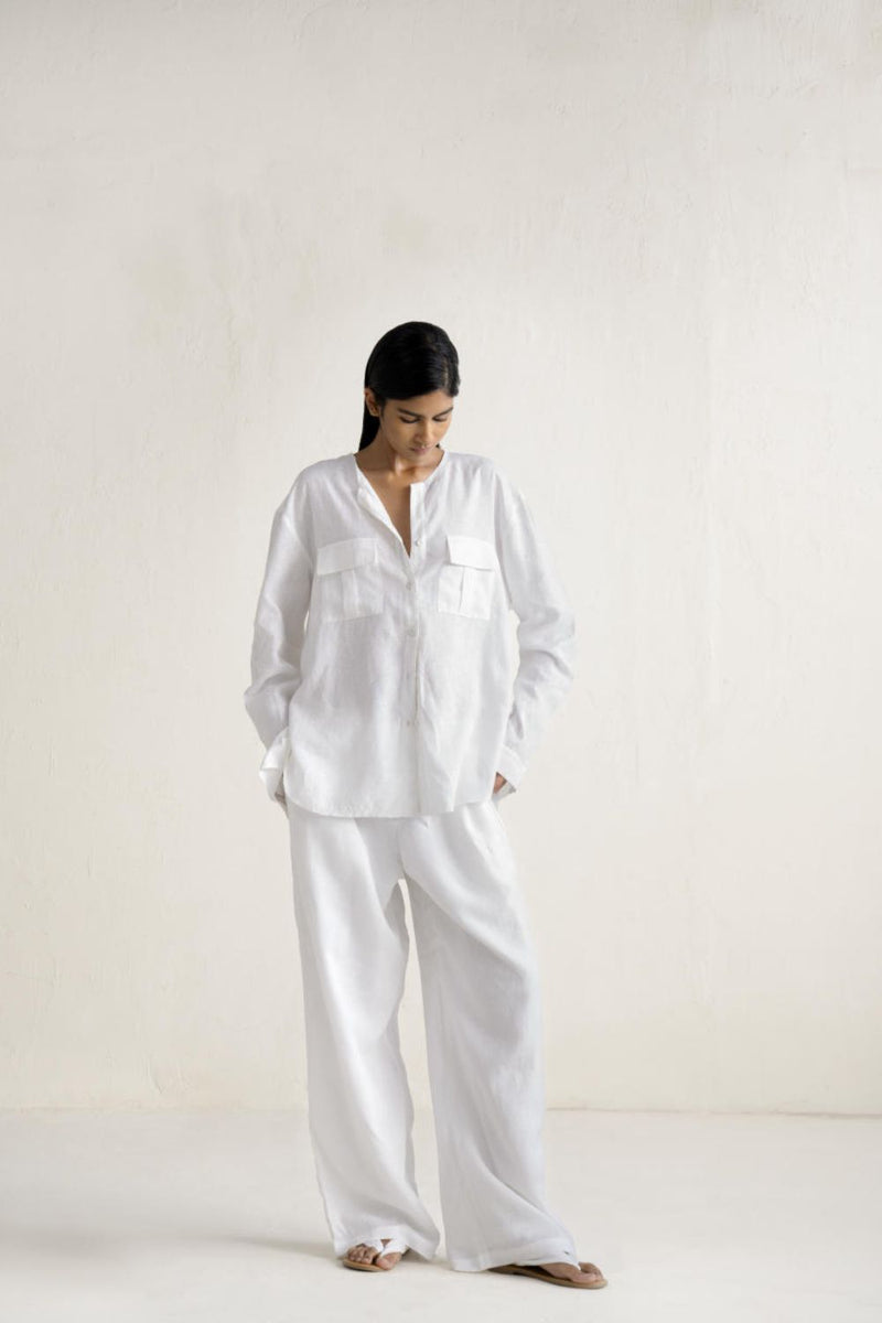 IKOU UNISEX RELAXED SET linen by Ituvana in black color for women Worldwide