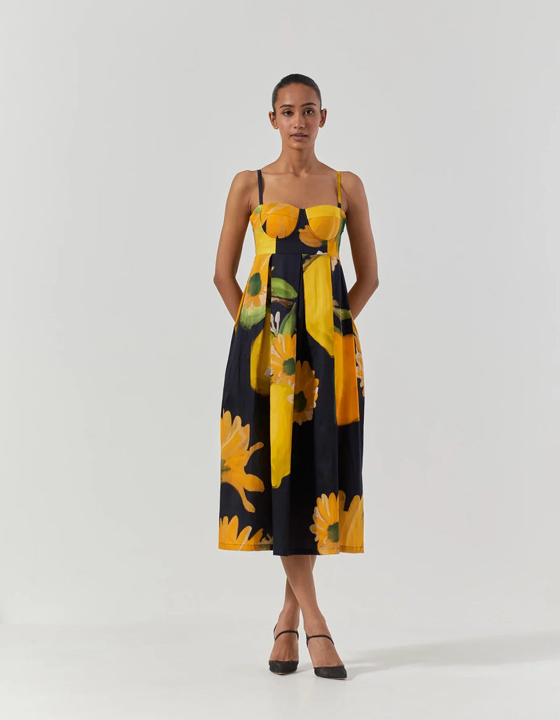 POMELLO BRALETTE DRESS satin by Yam in black color for women Worldwide