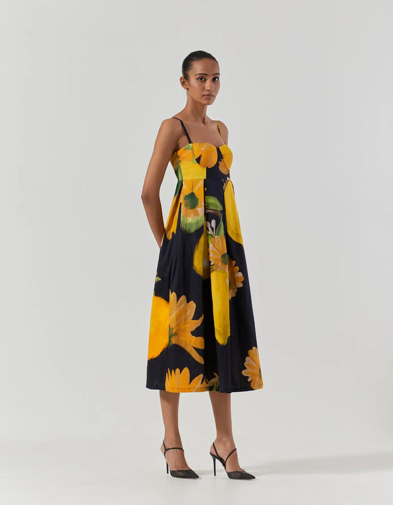 POMELLO BRALETTE DRESS satin by Yam in black color for women Worldwide