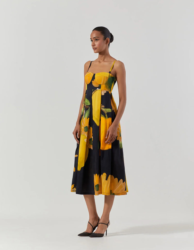 POMELLO BRALETTE DRESS satin by Yam in black color for women Worldwide
