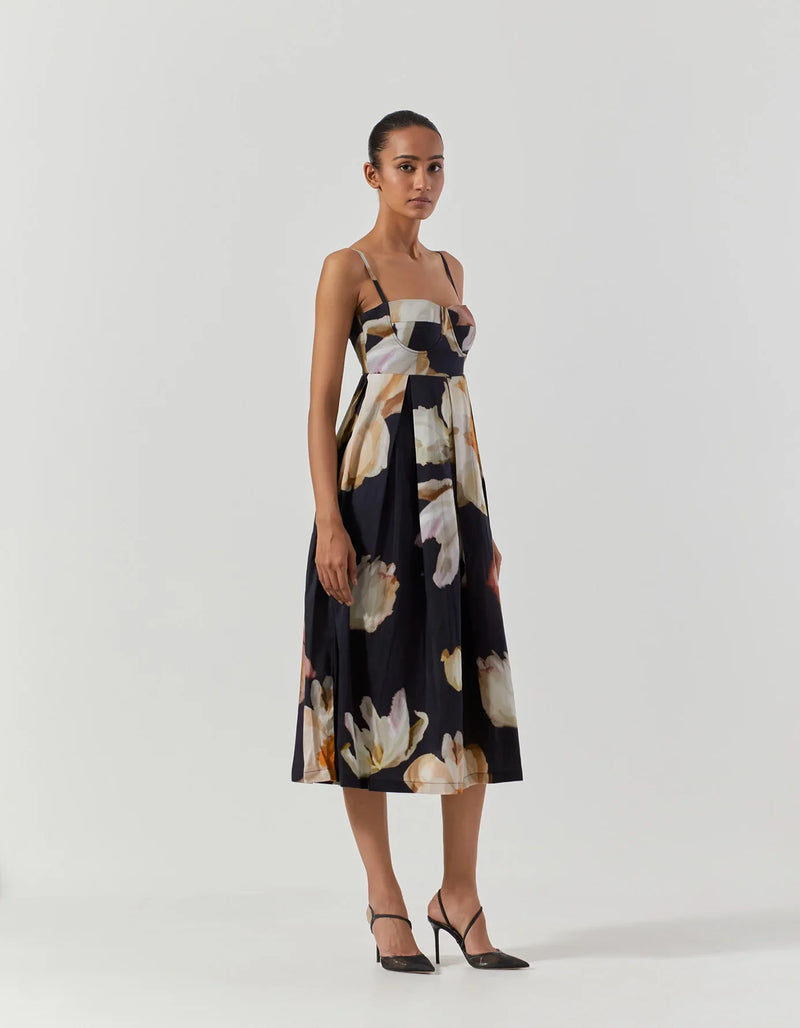 Viva Fiori Bralette Dress satin by Yam in black color for women Worldwide