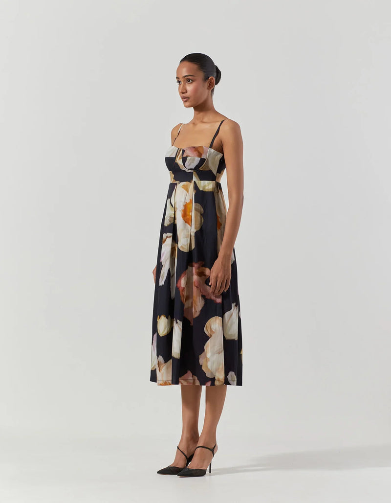 Viva Fiori Bralette Dress satin by Yam in black color for women Worldwide