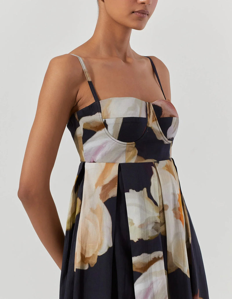 Viva Fiori Bralette Dress satin by Yam in black color for women Worldwide