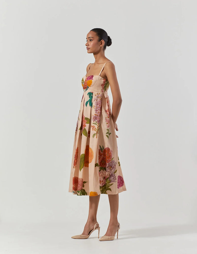 Vintage Garden Bralette Dress satin by Yam in multi color for women Worldwide