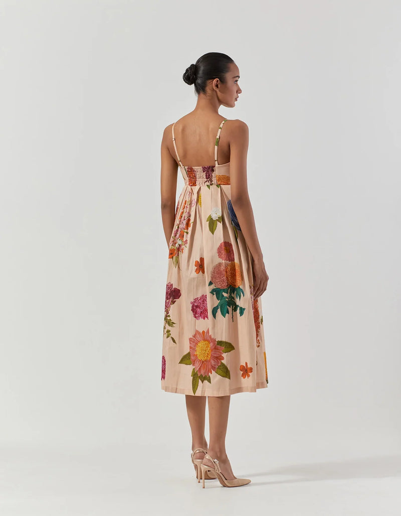 Vintage Garden Bralette Dress satin by Yam in multi color for women Worldwide