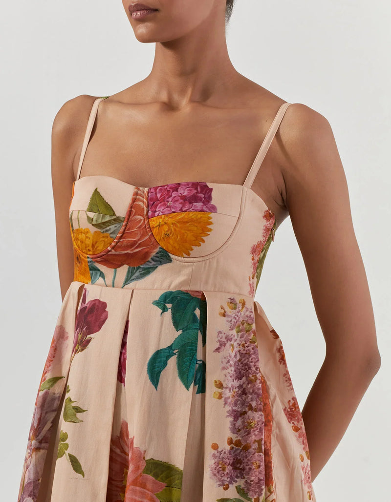 Vintage Garden Bralette Dress satin by Yam in multi color for women Worldwide