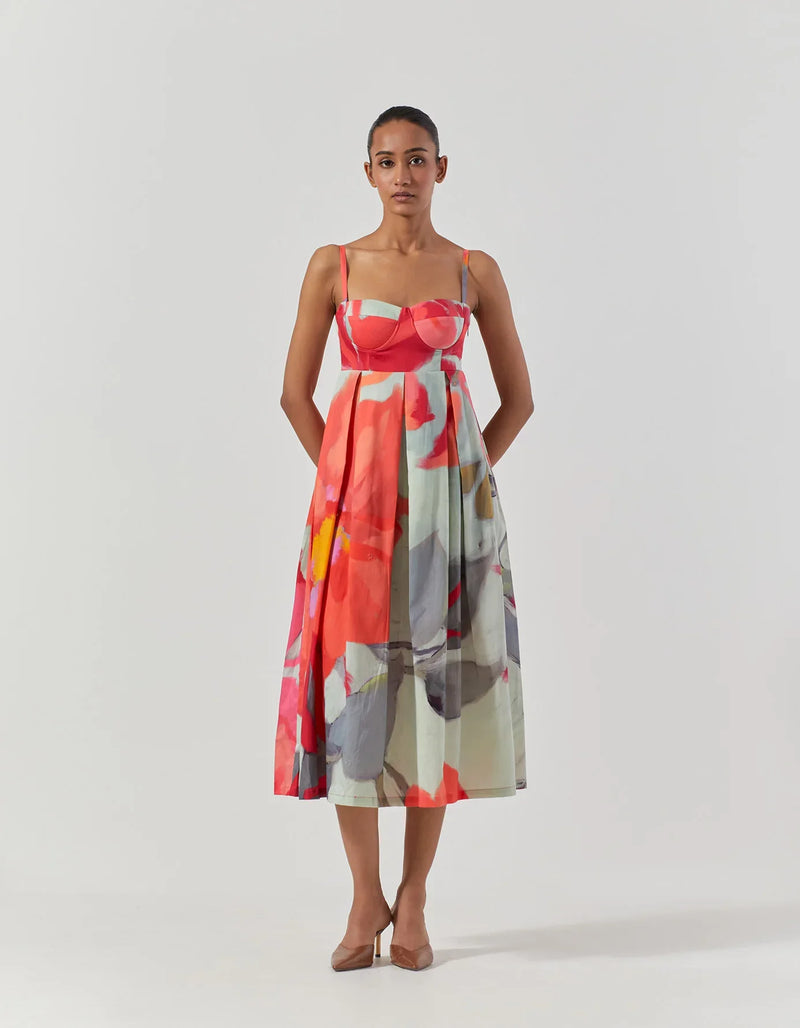 Clara Bralette Dress satin by Yam in blue color for women Worldwide