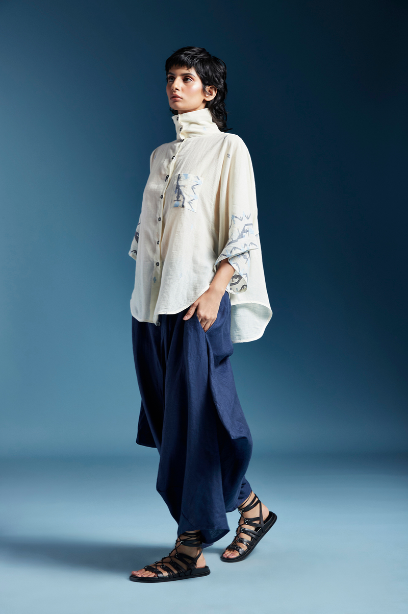 Dela Shirt-White cotton by Chola in white color for women Worldwide