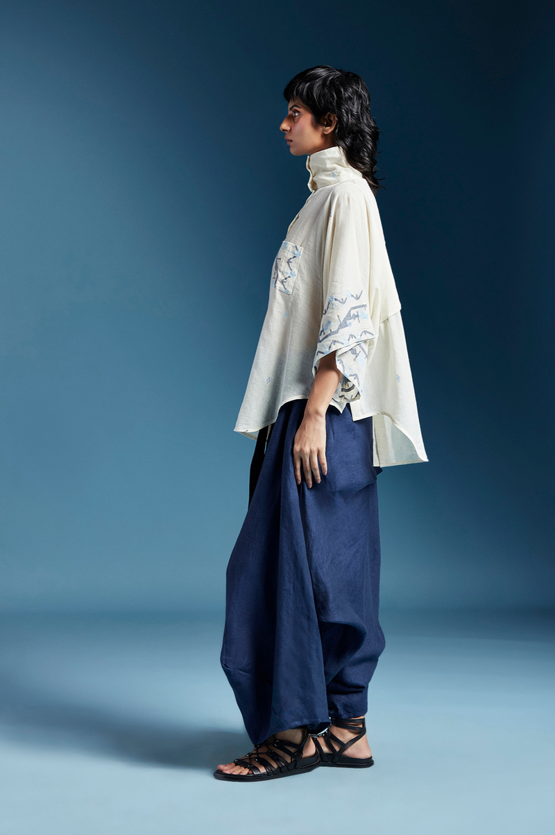 Dela Shirt-White cotton by Chola in white color for women Worldwide
