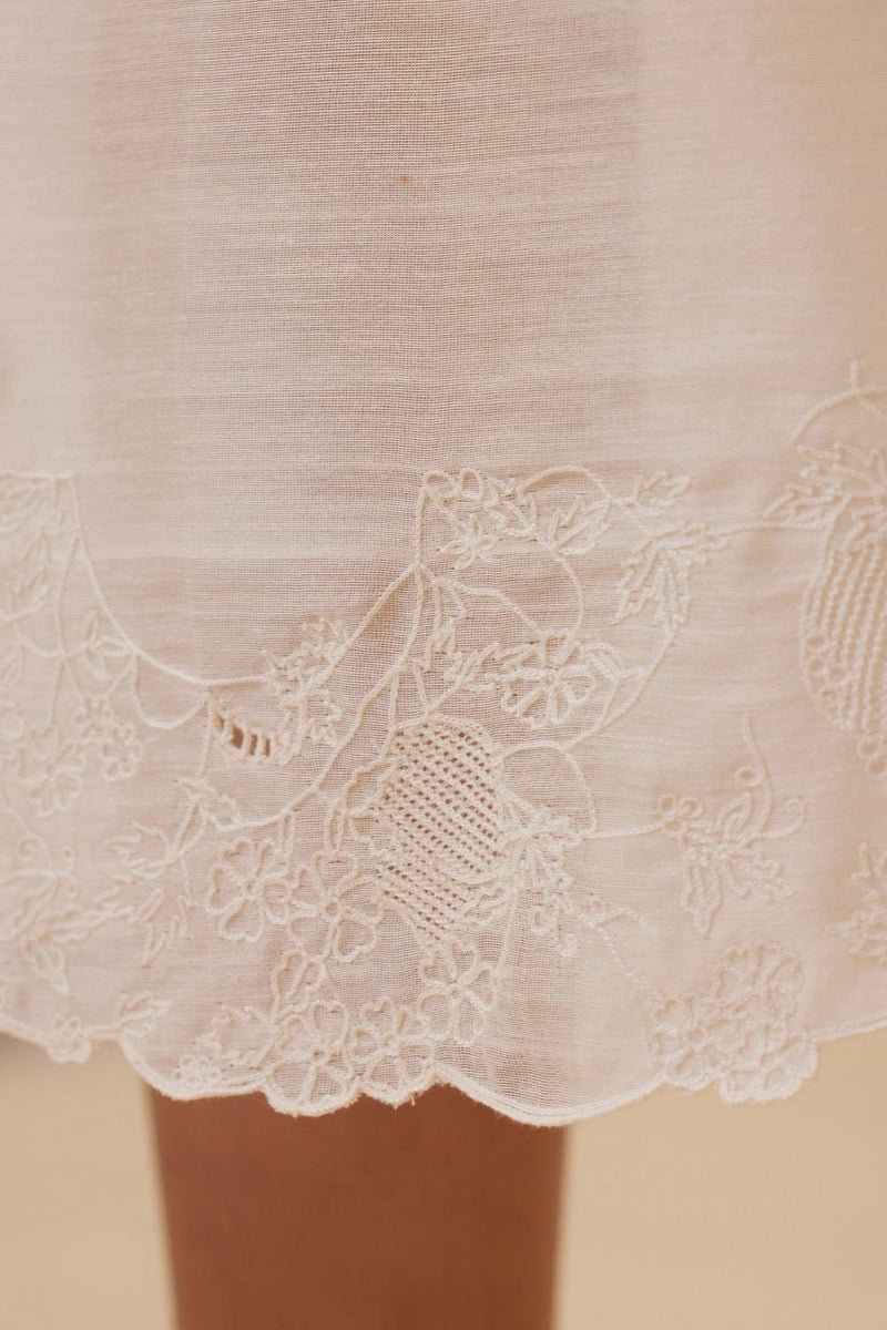 Reyah Handwoven Embroidered Midi Dress chanderi by The Summer House in white color for women Worldwide