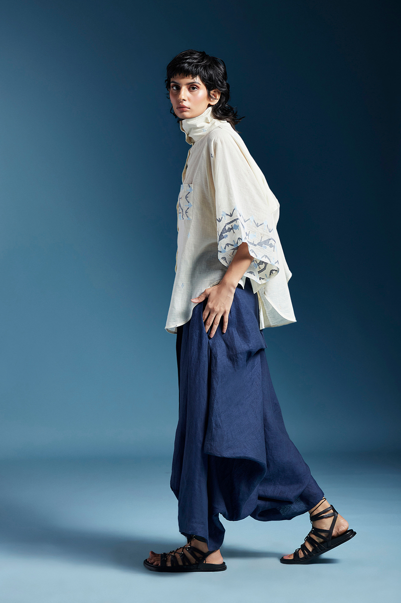 Dela Shirt-White cotton by Chola in white color for women Worldwide