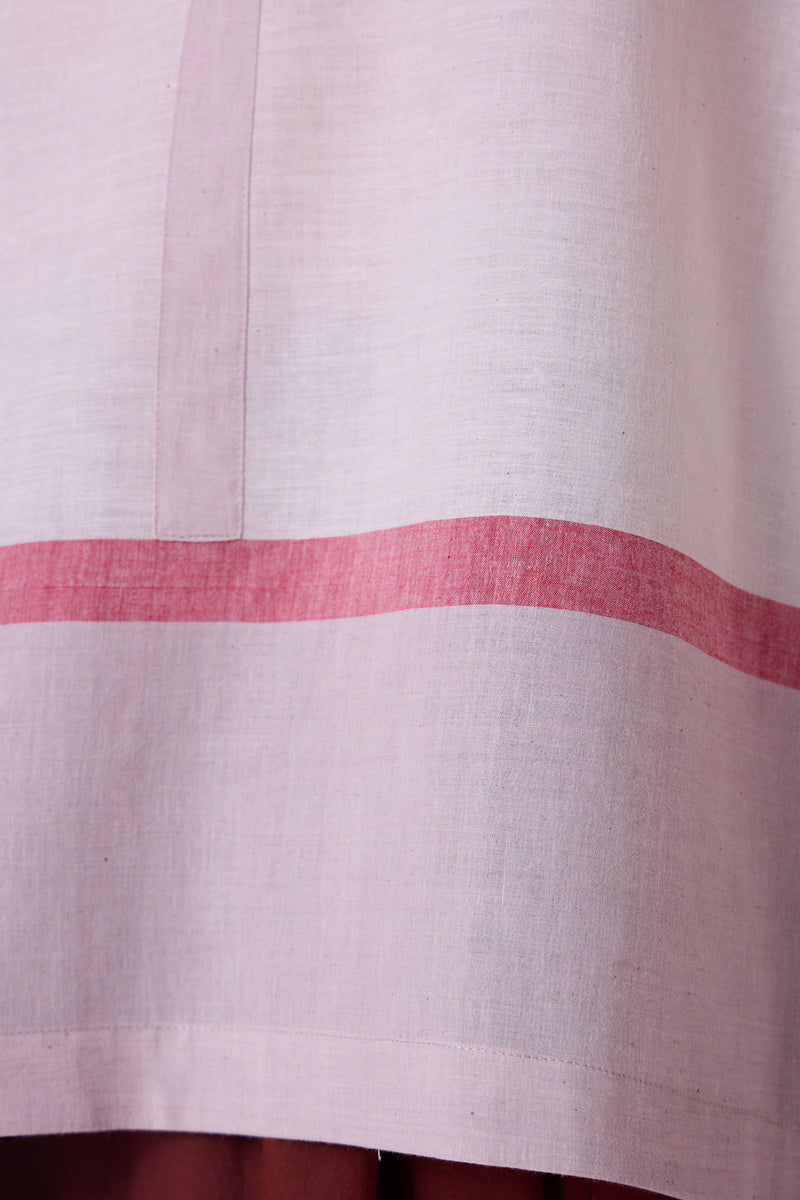 Kaze Ecru Colourblocked Handwoven Tent Top handwoven cotton top/shirt by The Summer House in off white for women Worldwide