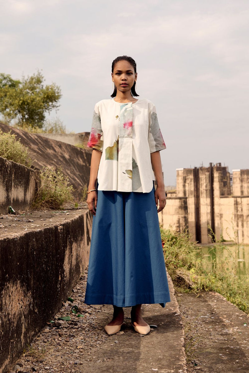 Silia top cotton by Khara Kapas in white for women Worldwide