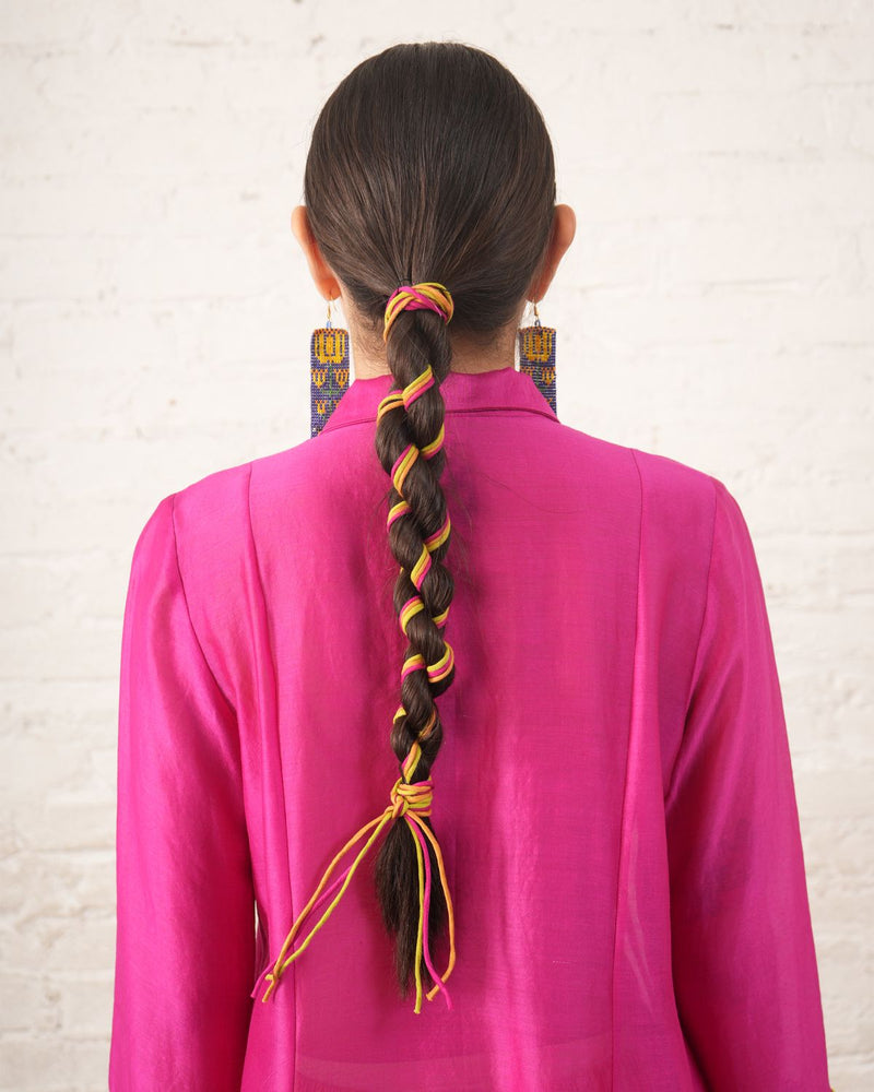 Fuschia Pintuck Chanderi Kurta chanderi by Myoho for women Worldwide