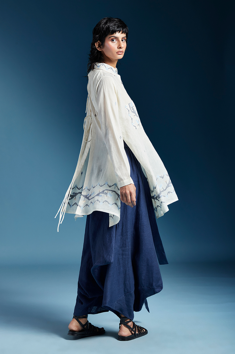 Amaya Shirt-White cotton by Chola in white color for women Worldwide