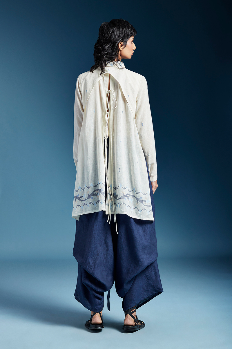 Amaya Shirt-White cotton by Chola in white color for women Worldwide
