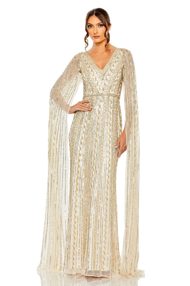 MD-5915 Cape Gown-Beige by Mac Duggal in beige color for women Worldwide