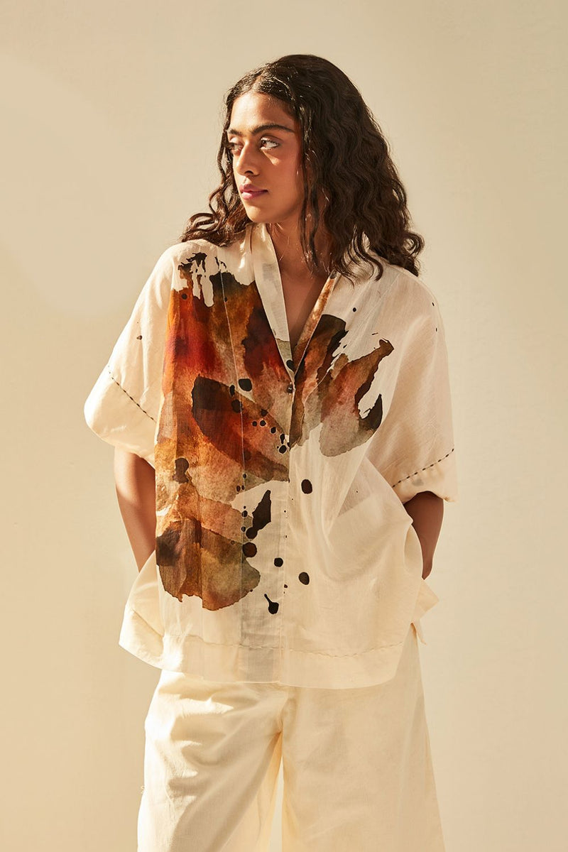 Myna Top cotton by Khara Kapas in white for women Worldwide