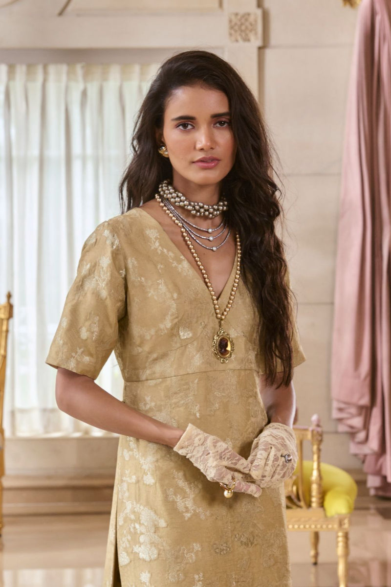 PH-2755 CHIARA KURTA SET – CHICORY by Paulmi & Harsh for women Worldwide