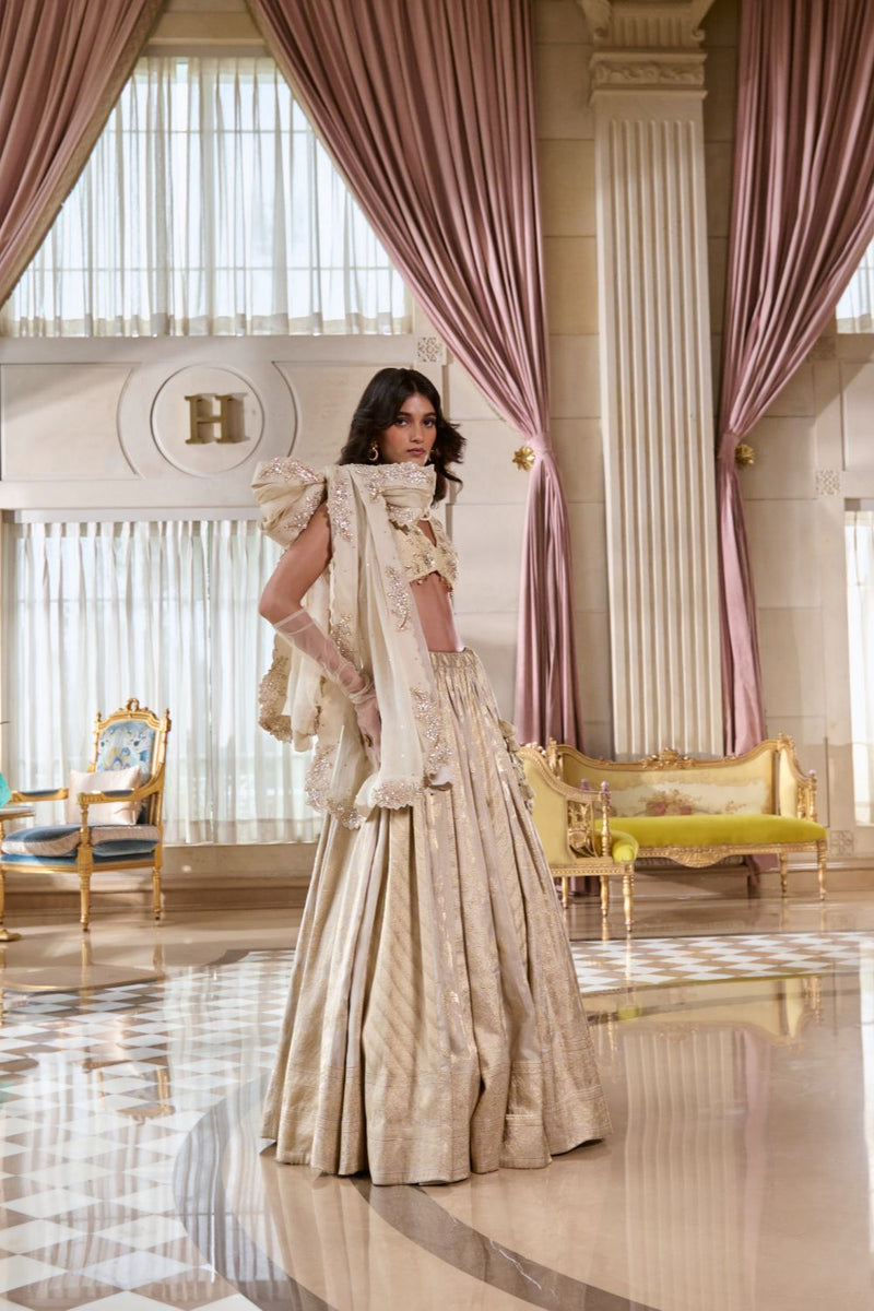 PH-2756 ARUNA LEHENGA SET tissue by Paulmi & Harsh for women Worldwide