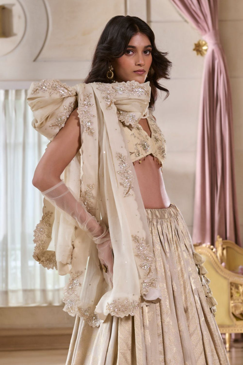 PH-2756 ARUNA LEHENGA SET tissue by Paulmi & Harsh for women Worldwide