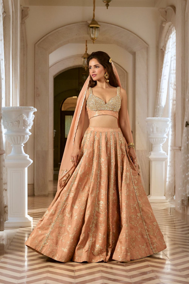 PH-2773 ADELE LEHENGA SET – ONION PINK by Paulmi & Harsh for women Worldwide