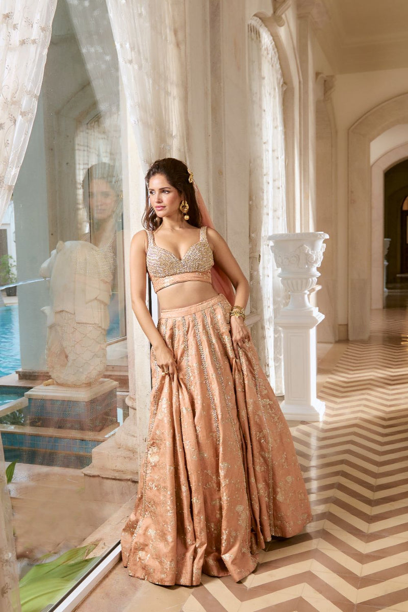 PH-2773 ADELE LEHENGA SET – ONION PINK by Paulmi & Harsh for women Worldwide