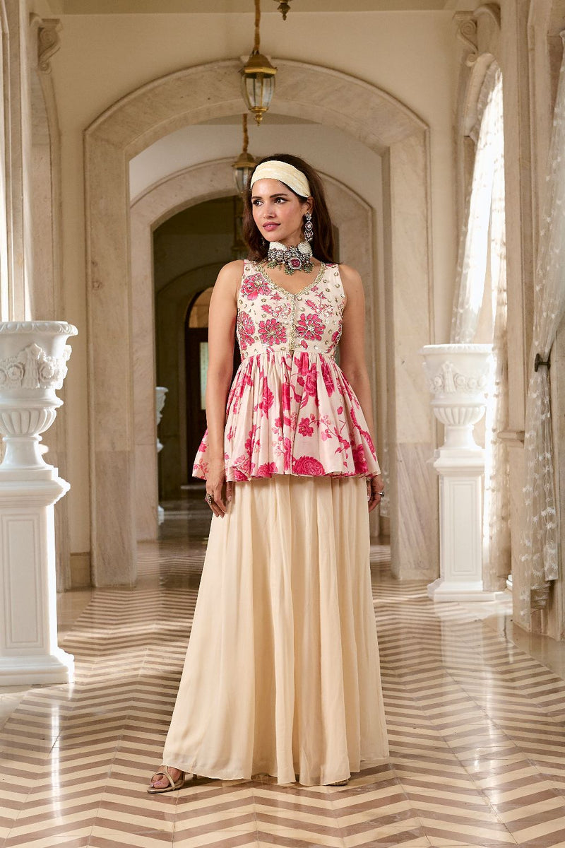 PH-2775 NISHI PEPLUM SET by Paulmi & Harsh for women Worldwide