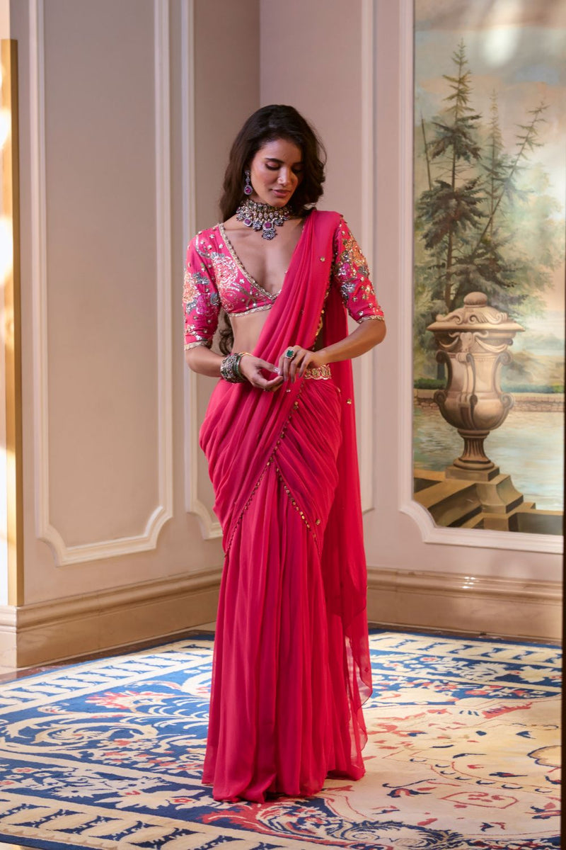 PH-2776 KAIA SAREE SET – HOT PINK by Paulmi & Harsh for women Worldwide